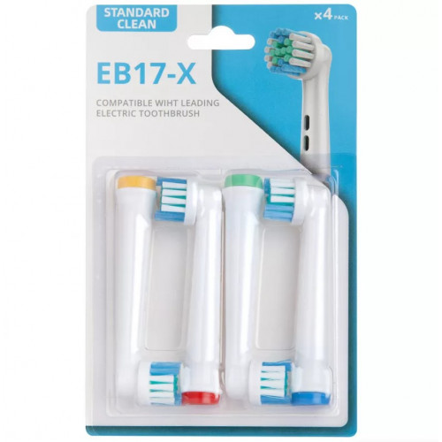 Насадки для большинства популярных электрических зубных щеток D.Fresh EB17-X Standart Clean, 4 шт.