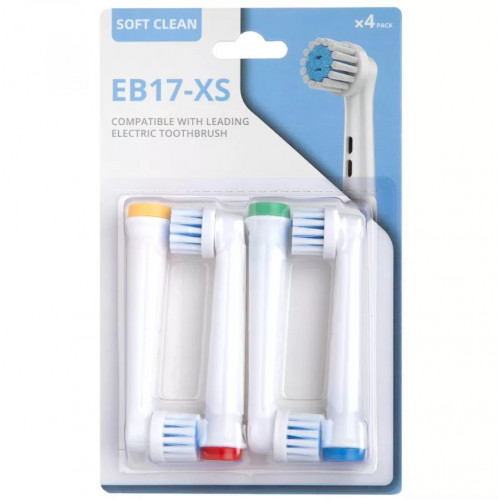 Насадки для большинства популярных электрических зубных щеток D.Fresh EB17-XS Soft Clean, 4 шт.