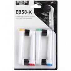 Насадки для большинства популярных электрических зубных щеток D.Fresh EB58-X Charcoal Clean, 4 шт.